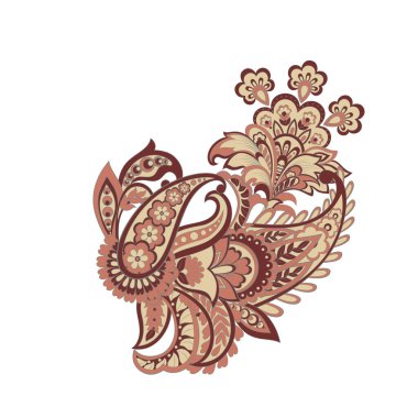 Paisley Vektör Deseni. İzole edilmiş Asya İllüstrasyonu