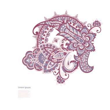 Hint, İran desenli desenli, izole bir süs.