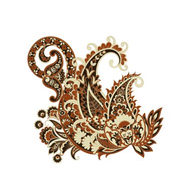 Paisley Çiçek Doğulu Etnik Düzen. Vektör Arapça Süslemesi