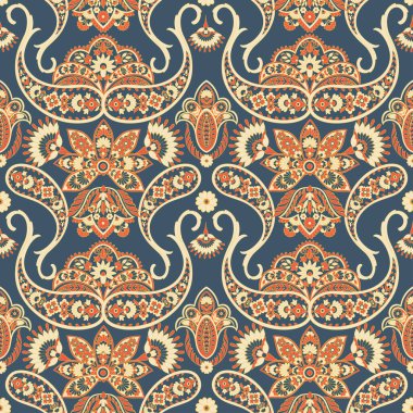 Şal desensiz vektör deseni. batik biçimi arkaplanı