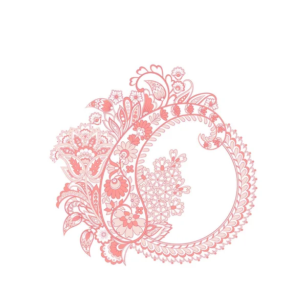 Paisley Floral Oriental Aislado Patrón — Vector de stock