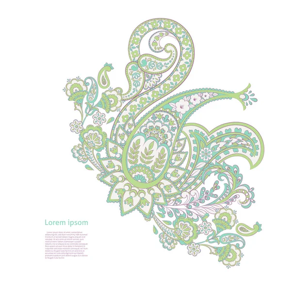 India Paisley Persa Adorno Aislado — Vector de stock