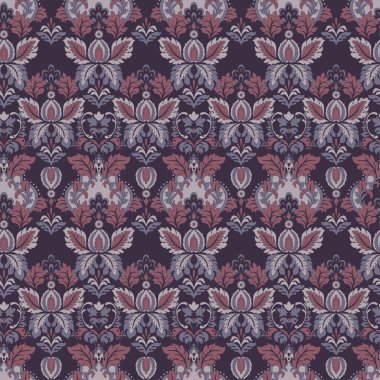 Çiçeksiz, desensiz, klasik bir çiçek. Klasik Barok duvar kâğıdı. Kusursuz vektör arkaplanı