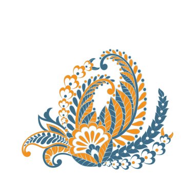 Paisley Çiçek Oryantal İzole Desen