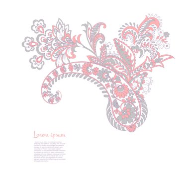 Hint tarzında Vektör Paisley deseni