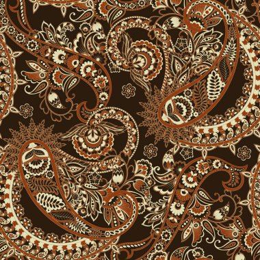 Paisley dikişsiz desen. Batik biçiminde vintage arkaplan