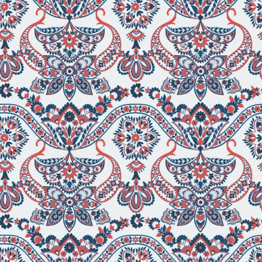 Paisley dikişsiz desen. Batik biçiminde vintage arkaplan