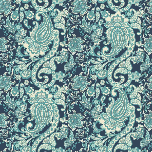 Paisley Vector Naadloze Patroon Fantastische Bloem Bladeren Textiel Boheemse Afdrukken — Stockvector