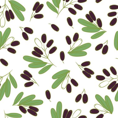 Zeytinler elle çizilmiş desen. yiyecek vektörü arkaplanı