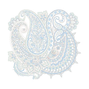 Şal desenli izole desen. damasyon vektör çizimi