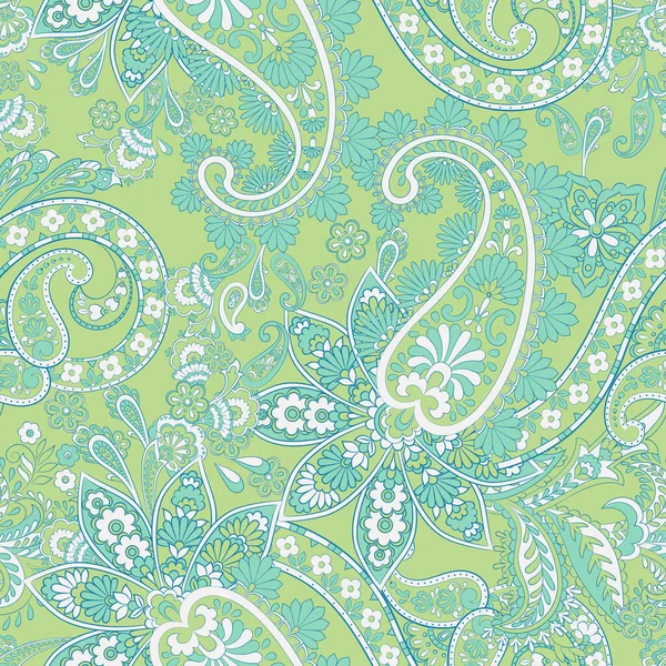 Padrão Sem Emenda Vetorial Paisley Flor Fantástica Folhas Pintura Estilo — Vetor de Stock