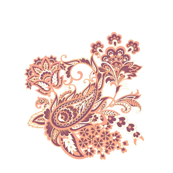Paisley Floral Orientaliska Etniska Mönster Vektor Arabiska Prydnad — Stock vektor
