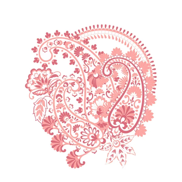 Motif Floral Avec Ornement Paisley Illustration Vectorielle — Image vectorielle