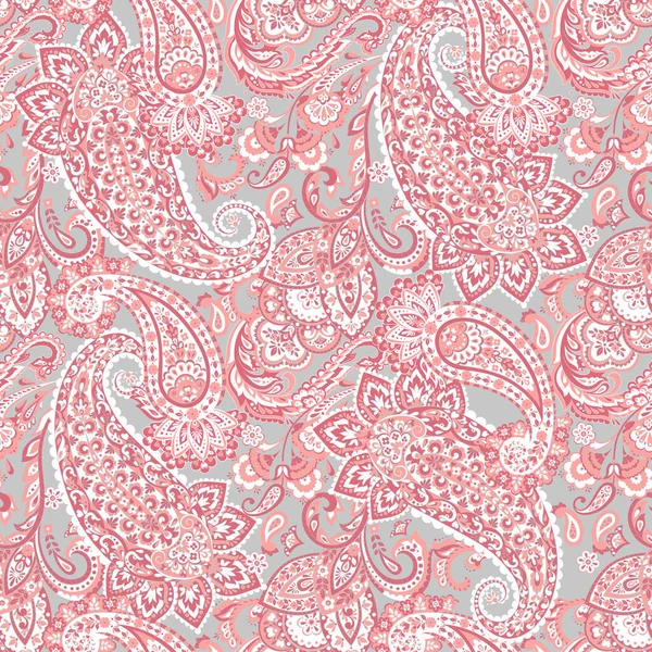 Paisley Naadloos Bloemenpatroon Damast Vintage Achtergrond — Stockvector