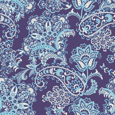 Paisley dikişsiz desen. damasör vektör arkaplanı