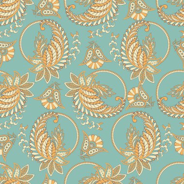 Paisley dikişsiz desen. Hint süsü. 