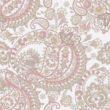 Paisley dikişsiz desen. damasör vektör arkaplanı