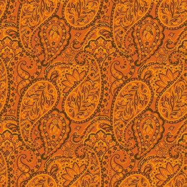 Şal desenli, desensiz bir süs. Çiçek dekoru süsleyin. Vektör illüstrasyonu