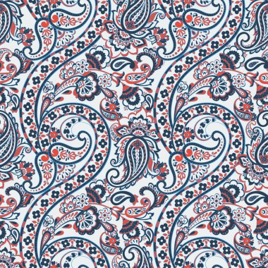 Paisley dikişsiz desen. Batik biçiminde vintage arkaplan