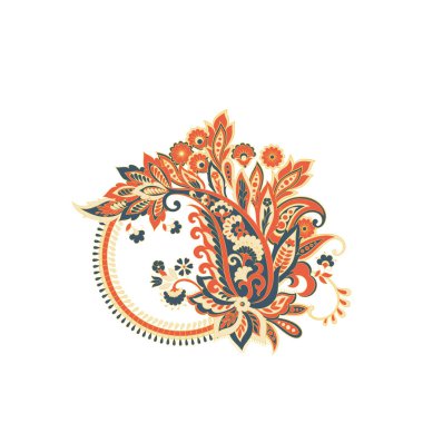 Paisley Vektör Deseni. İzole edilmiş Asya İllüstrasyonu