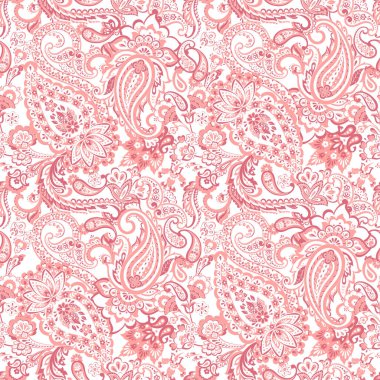 Paisley vektör kusursuz desen. Muhteşem çiçek, yapraklar. Batik tarzı resim. Eski arkaplan