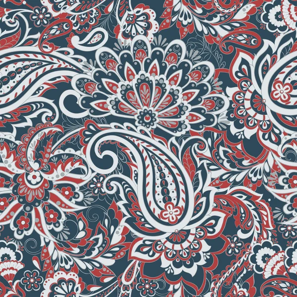 Patrón Paisley Sin Costuras Estilo Indio Ilustración Vectorial Floral — Archivo Imágenes Vectoriales