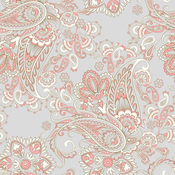 Paisley Vettore Modello Senza Soluzione Continuità Fantastico Fiore Foglie Pittura — Vettoriale Stock