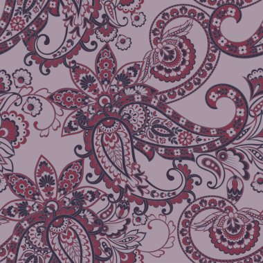 Çiçeksel elementlerle desenli, pürüzsüz etnik desen..