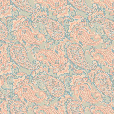Paisley tarzı, çiçeksiz desen. Süslü Damask arkaplanı
