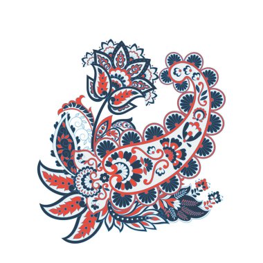 Paisley Çiçekli Doğulu Etnik Düzen.