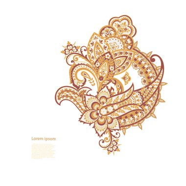 Hint, İran desenli desenli, izole bir süs.