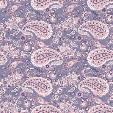 Hint tarzı çiçeklerle Paisley seamless modeli. 