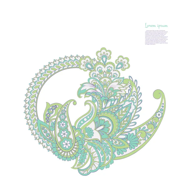 Paisley Floral Oriental Aislado Patrón — Vector de stock