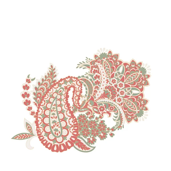 Schema Isolato Paisley Illustrazione Vintage Stile Batik — Vettoriale Stock