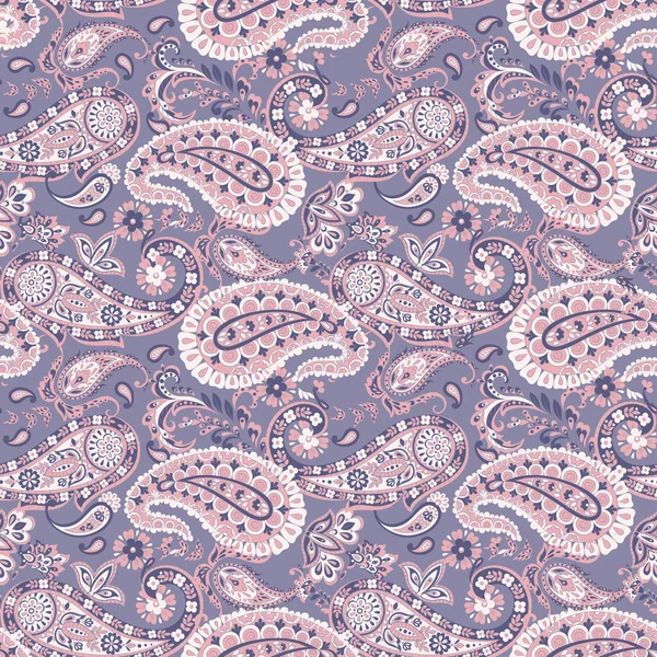 Paisley Padrão Sem Costura Com Flores Estilo Indiano — Vetor de Stock