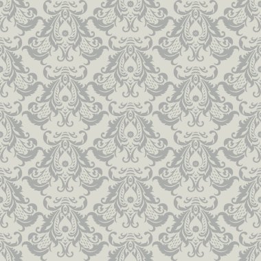 Vektör çiçekli duvar kağıdı. Klasik Barok çiçekli süs. Kusursuz vintage desen