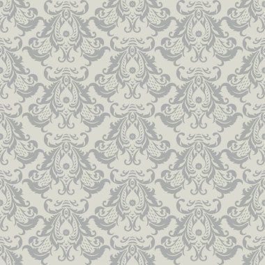 Vector floral wallpaper. Classic Baroque floral ornament. Seamless vintage pattern clipart