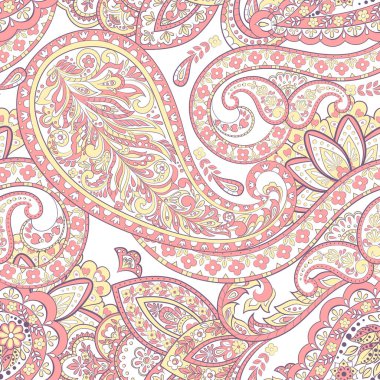 Paisley renkli bir süs. Vektör illüstrasyonu