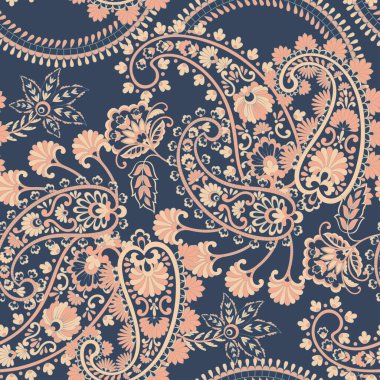 Paisley dikişsiz desen. Batik biçiminde vintage arkaplan