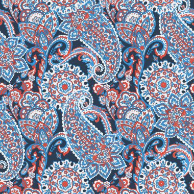 Paisley dikişsiz desen. Vektör Hint süsü