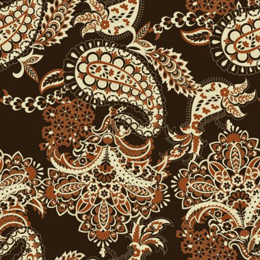 Paisley dikişsiz desen. Batik biçiminde vintage arkaplan