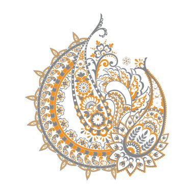 Paisley Çiçek Doğulu Etnik Düzen. Vektör Arapça Süslemesi