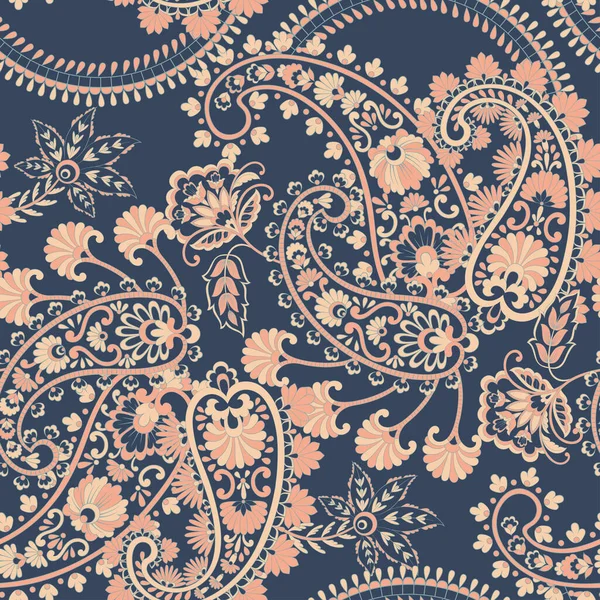 Modèle Sans Couture Paisley Fond Vintage Dans Style Batik — Image vectorielle