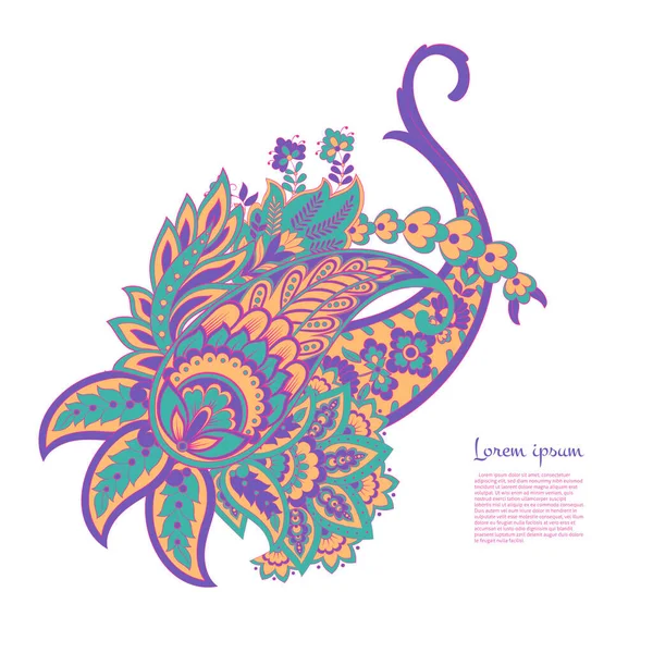 Patrón Vectorial Paisley Ilustración Damasco Aislado — Vector de stock