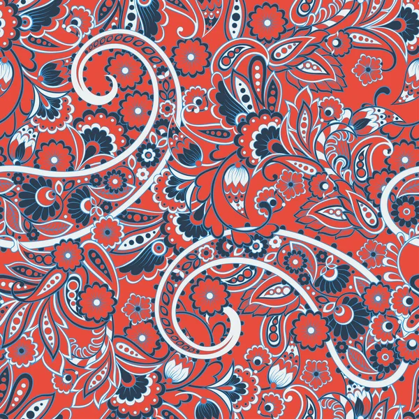 Paisley Floral Vektorový Vzor Bezešvé Ozdobné Indické Tkaniny Vzory — Stockový vektor