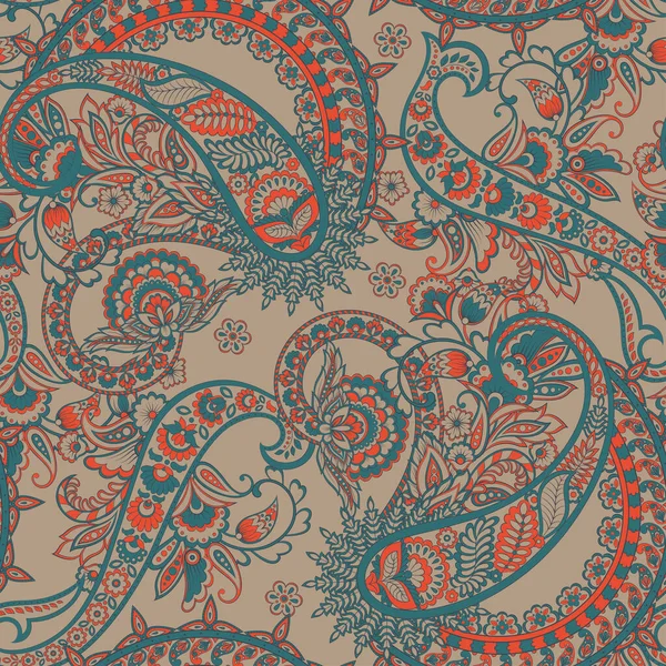 Patrón Sin Costuras Paisley Fondo Vintage Estilo Batik — Vector de stock