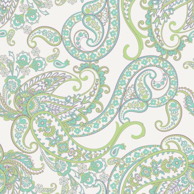 Şal desenli, desensiz bir süs. Çiçek dekoru süsleyin. Vektör illüstrasyonu