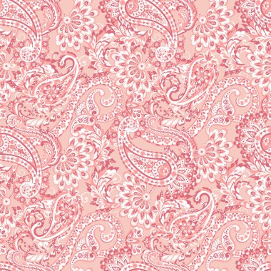 Paisley vektör kusursuz desen. Muhteşem çiçek, yapraklar. Batik tarzı resim. Eski arkaplan