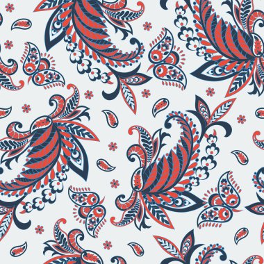 Paisley dikişsiz çiçek deseni. Damask vintage arkaplanı