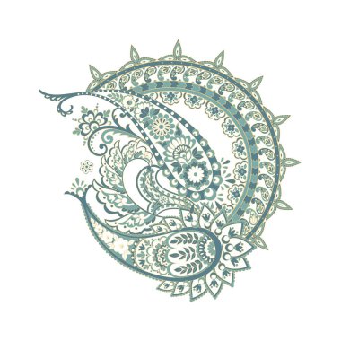 Paisley Çiçek Doğulu Etnik Düzen. Vektör Arapça Süslemesi